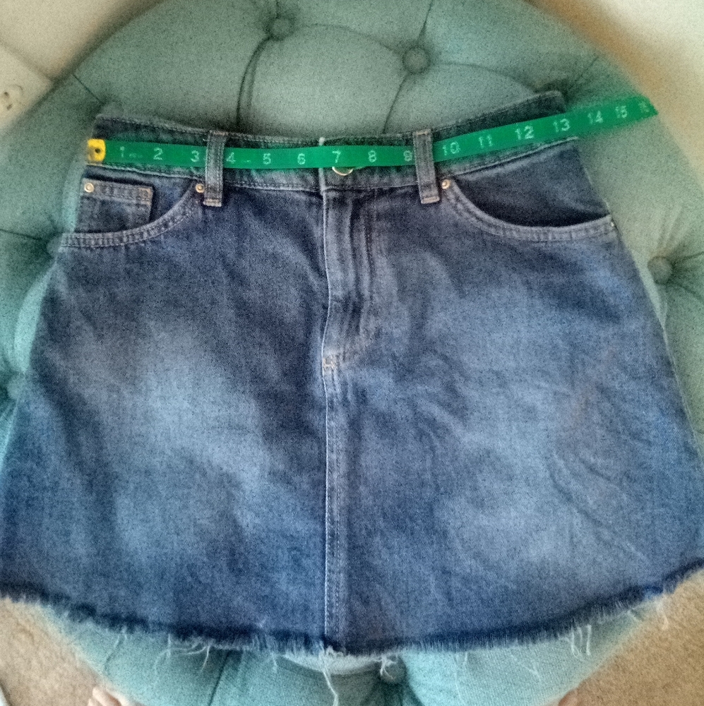 Divided Mini Jean Skirt